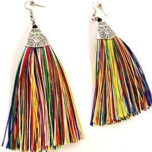 Multicolor tassel earrings